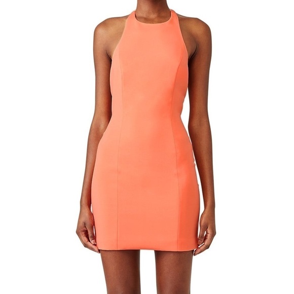 JAY GODFREY Benioff Mini Dress In Papaya - Picture 1 of 5
